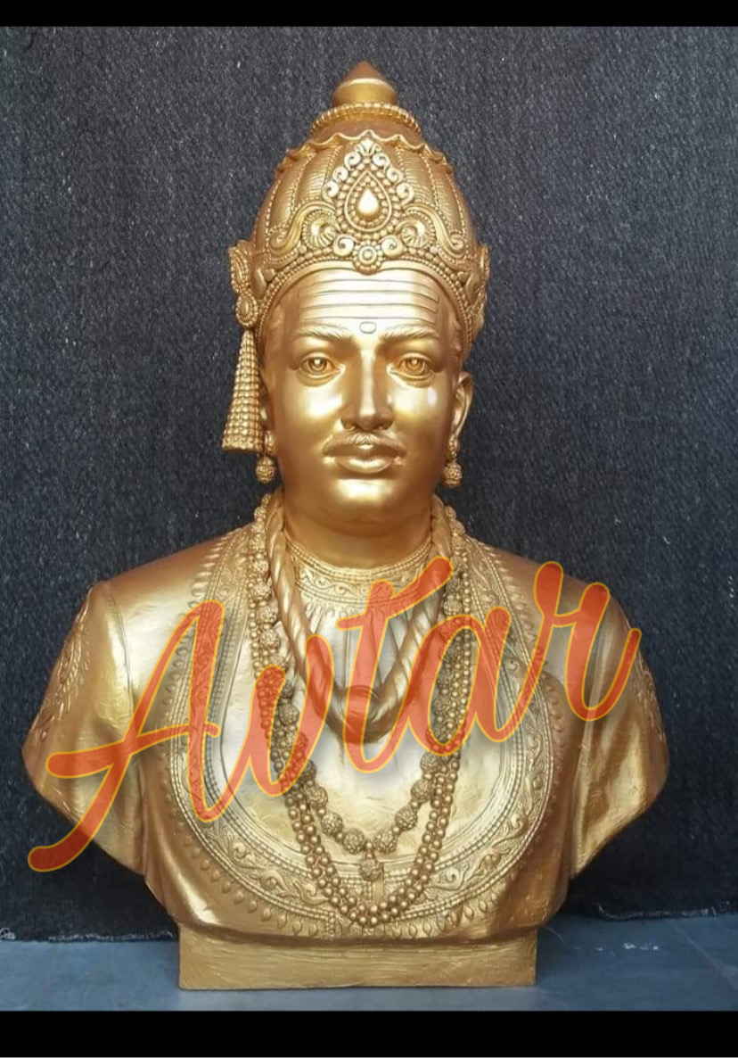 Basaveshwara Gold Plated Marble Statue